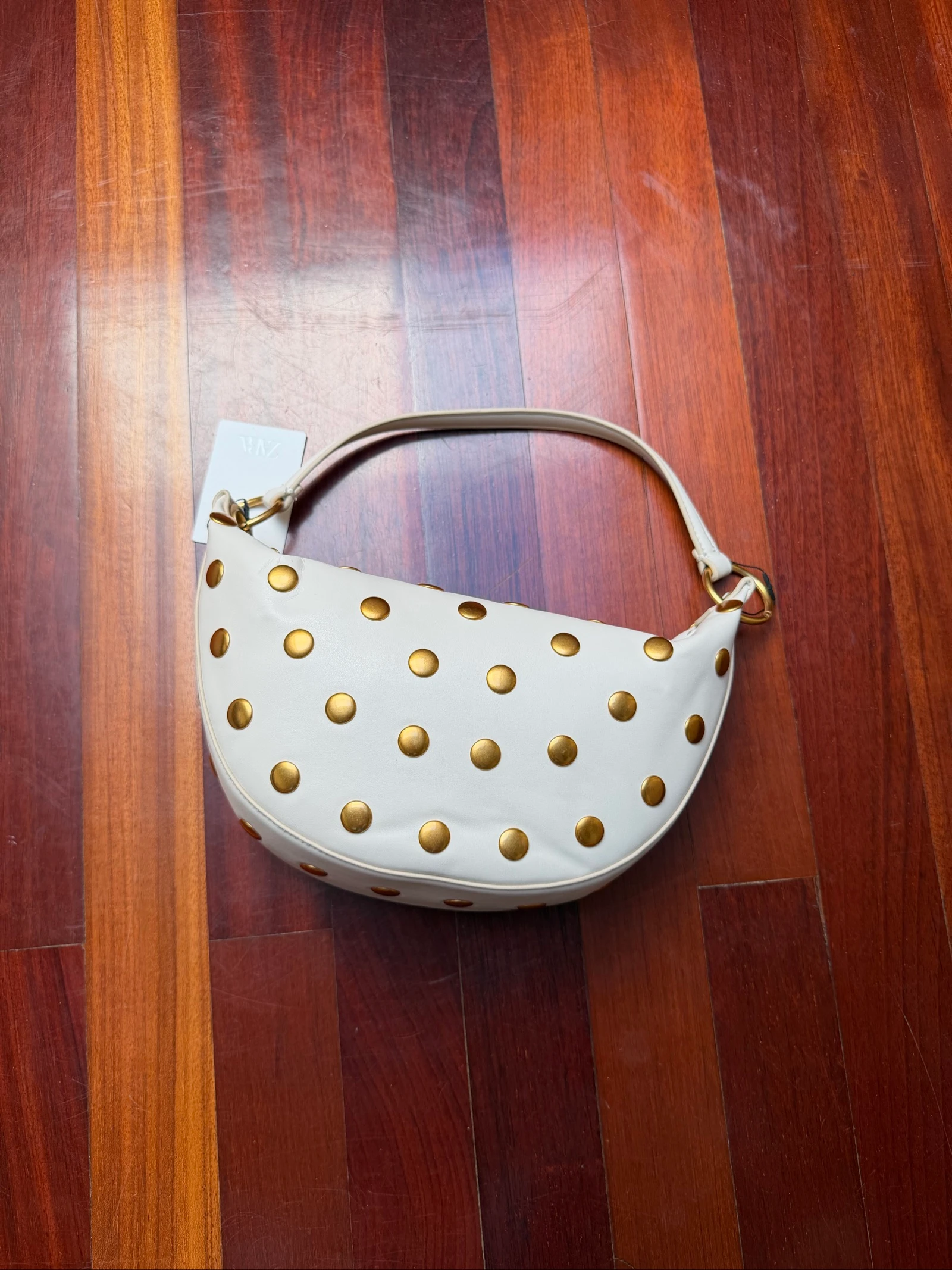 Witte tas met gouden noppen van Zara – photo 7